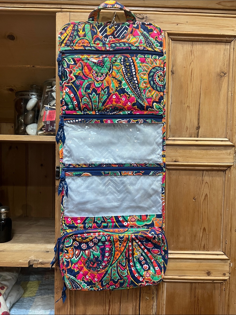 Vera Bradley Hanging Cosmetic Bag in Retired Marrakesh Paisley Pattern
